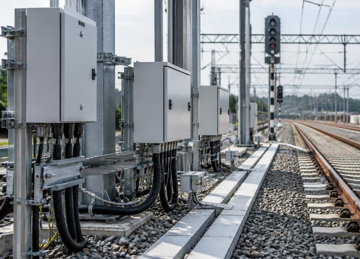 Railway signalling cabinets and trackside cable systems